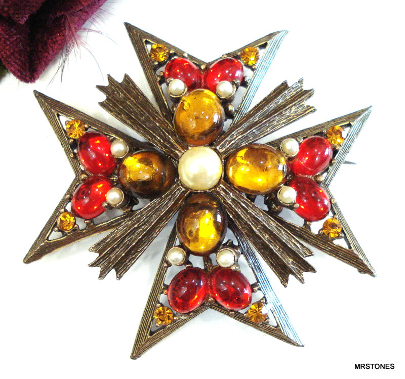 Weiss Maltese Cross high quality Brooch Vintage