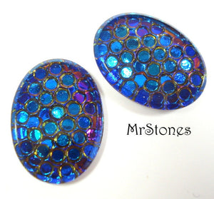 18x13mm (1685) Heliotrope Blue Oval Cabochon