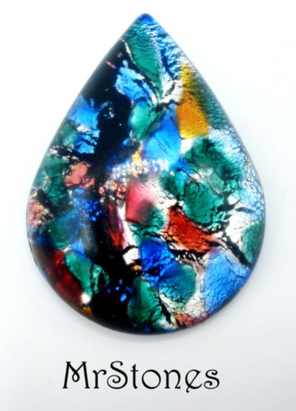 30x22mm (3050) Multi Black Opal Pear Pendeloque Cabochon