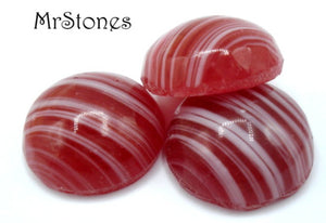 11mm (1684) Red Quartz Round Glass Cabochon