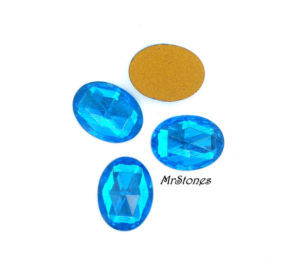 20x15mm (3293) Blue Zircon Rauten Rose Oval