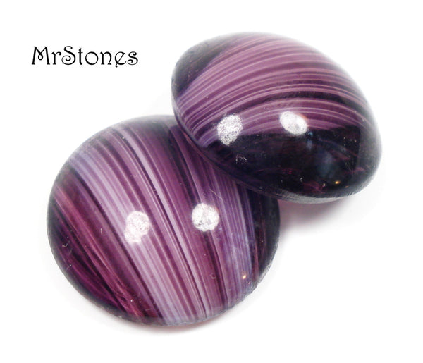 22mm (1684) Amethyst Porphyr Round Glass Cabochon