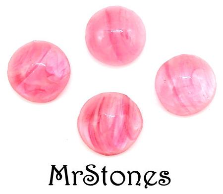 6mm (6.5mm) (1684) Flawed Rose Quartz Round Cabochon Japan Pink Shades