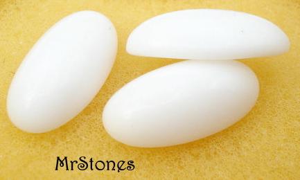 16x8mm (2195) Chalk White Oval Cabochon 1pc/$0.85 10pcs/$3.95