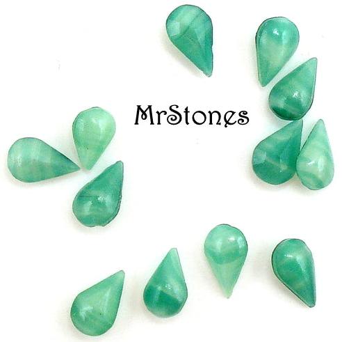 6x3.6mm (3101) Chinese Jade Pear Shape Teardrop Buff Top Doublet