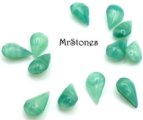 6x3.6mm (3101) Chinese Jade Pear Shape Teardrop Buff Top Doublet