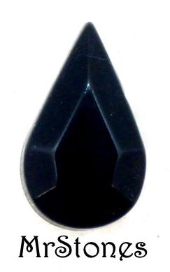 13x7.8mm (4300/2) TTC Jet Black Pear Shape Un-foiled