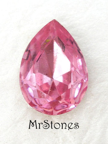 15x11mm (4320/2) TTC Rose Pink (Lighter) Pear Shape Pendeloque Teardrop