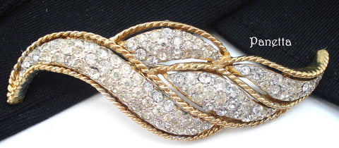 Panetta Wavy Crystal Rhinestone Brooch