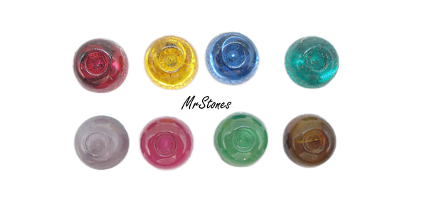 7mm (1684) Round Cabochon High Dome 2.5-3mm Top Cup Hole 1pc/$0.75 - 5pcs/$1.50