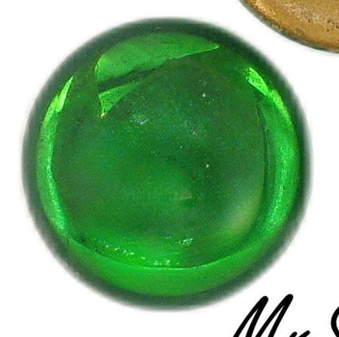 18mm (2194) Peridot Green Round Glass Czech Cabochon