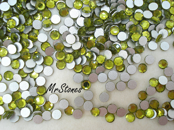 3.0-3.2mm (2000) (12ss) Olivine Round Flat Backs Czech 1pc/$0.16 or 144pcs/$3.99