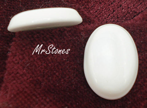 14x10mm (2195) Chalk White Low Dome Oval Cabochon