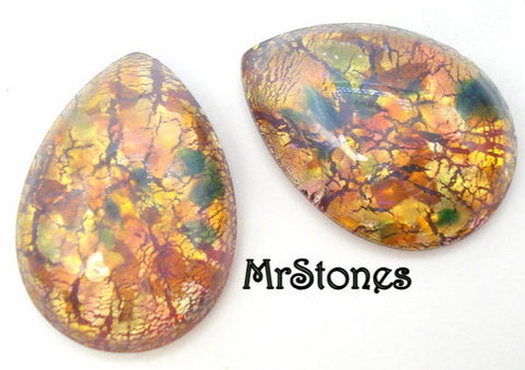 18x13mm (3332) Fire Opal Pear Pendeloque Cabochon