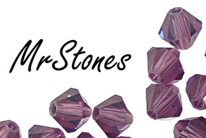 4mm (5301) Amethyst Purple Bi-cone Swarovski Bead