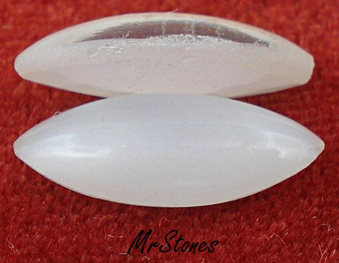 15x7mm (3175) White Moonstone Glass Marquise Navette Cabochon