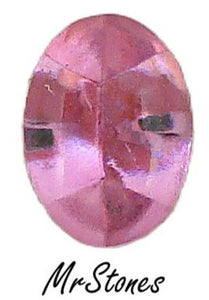 7x5mm (3188) Rose Pink Oval Buff Top Faceted Pointed Back