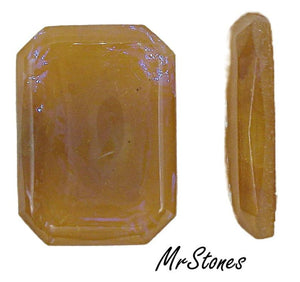 18x13mm (2610) Camel Butterscotch Opalescent sheen Rose Step Cut Flat Back Cushion Octagon