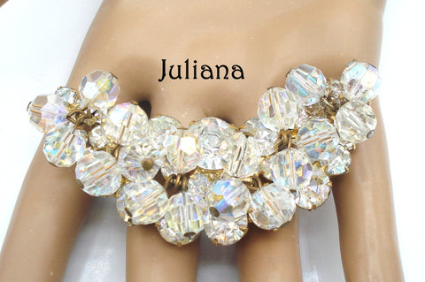 JULIANA-Brooch Crystal AB Cha Cha Crescent Shape Approx 3"