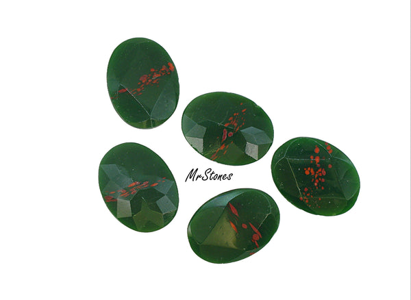 30x22mm (4130/2) TTC Glass Bloodstone Oval Shape