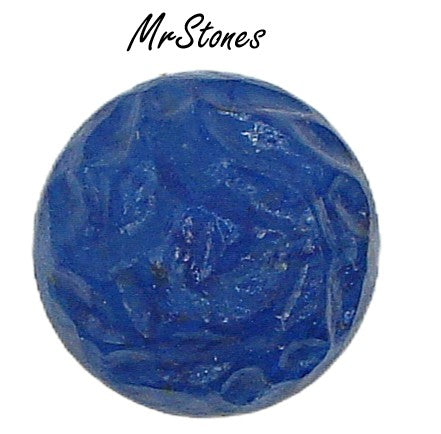 11mm (1684) Blue Lapis Speckled Glass Nugget Top Round Cabochon