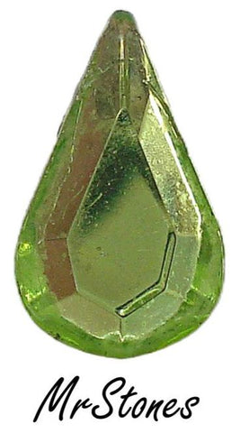 10x6mm (2300/2) Peridot Green Pear Shape Flat Back German AS IS