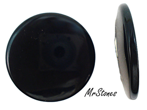 25mm (S16) Natural Black Onyx Round Buff Top