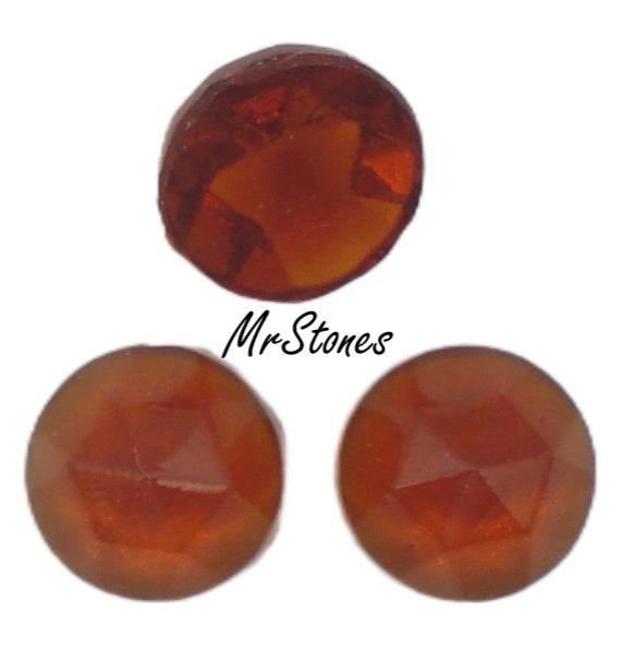 7mm (2020) Madeira Topaz Round Rauten Rose Cut Un-foiled Flat Back