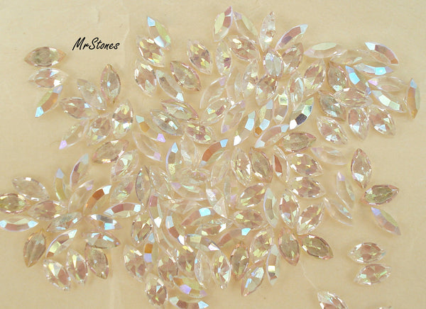 6x3mm (4200) Crystal AB Marquise Navette No Foil Swarovski KS & Co Art. 300