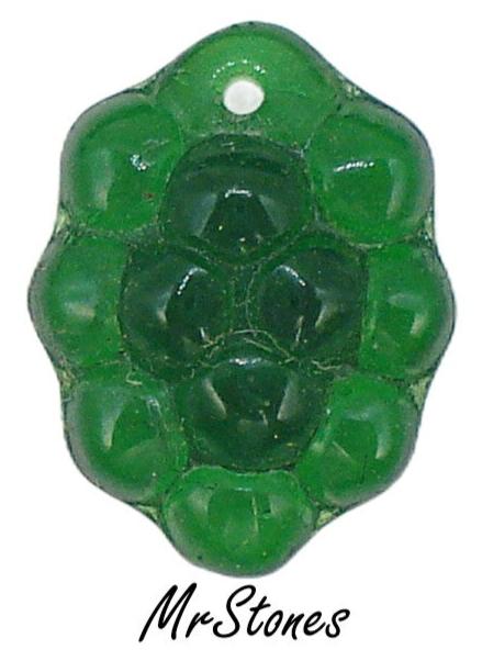 14x11mm (BEAD) Glass Emerald Green Grapes Bunch Bead Dangle