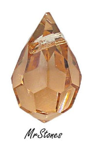 10x6mm (CZ136) Czech Peach Glass Broilette Teardrop Pear Shape Dangle Bead