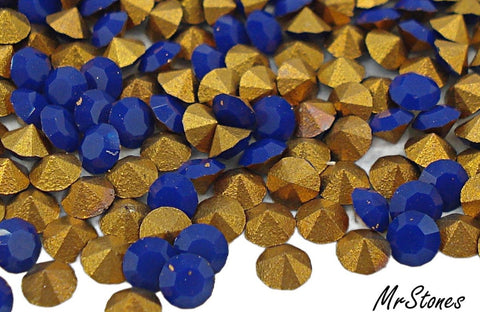 2.4-2.5mm (1100) (18pp) Opaque Navy Blue Round Chaton Swarovski