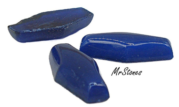 15x7mm (COF) Lapis Blue Coffin Shape Glass Cabochon 3mm Thick 1pc or 5pc