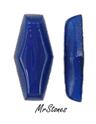 15x7mm (COF) Lapis Blue Coffin Shape Glass Cabochon 3mm Thick 1pc or 5pc