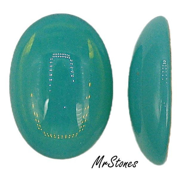 25x18mm (1685) Mint Green Opal Oval Cabochon Czech