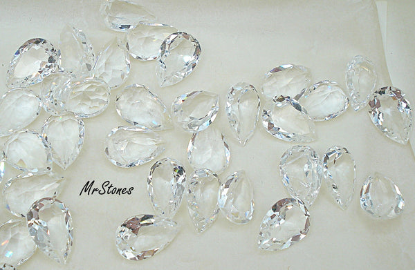 13x8.5mm (4320) Crystal Unfoiled Pear Shape Pendeloque Teardrop SO PRETTY!