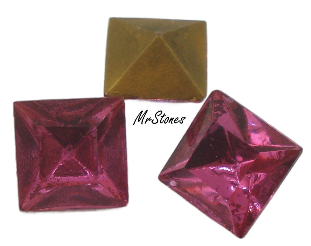 12mm (4400/2) TTC Czech Rose Pink Square Shape – MrStones