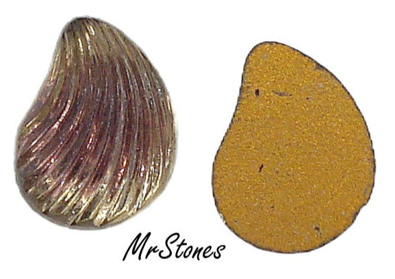 13x10mm (LEAF) Bi-Color Amethyst Jonquil Curved Ribbed Flatback (12.7x9.5mm)