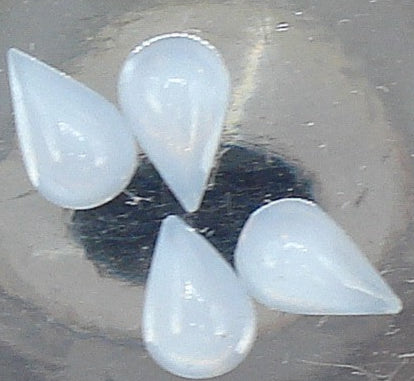 6x3.6mm (2390/4) Light Blue Moonstone Pear Shape Cabochon West Germany Glass
