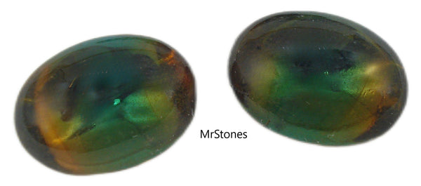 18x13mm (3188) Smoked Topaz Olivine Bi Color Oval Buff Top Doublet