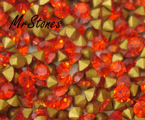 1.4mm (1100) (8pp) Hyacinth Orange Swarovski Round Chatons 10pk/$1.00