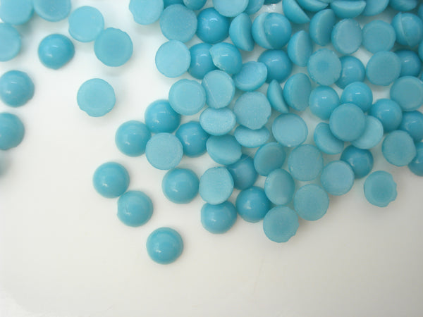 3mm (2194) Blue Turquoise Round Glass West Germany Cabochon 1pc 10pc or 100pc