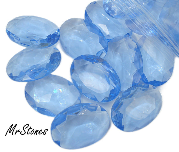 25x18mm (4130/2) TTC Light Sapphire Blue Un-foiled Oval Shape