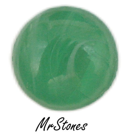 11mm (1684) Flawed Emerald Green Round Cabochon Japan