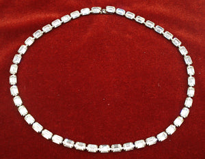 Simple Elegant 15" Necklace Crystal Cushion Octagons