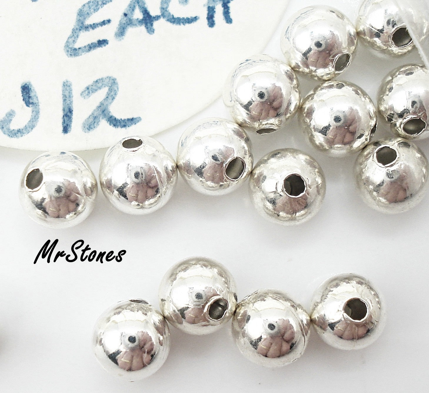 4mm Sterling Silver Round Vintage Round Beads 10pk/$3.45