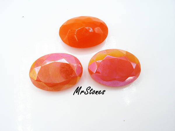 18x13mm (4130) TTC Opaque Orange AB Oval Shape