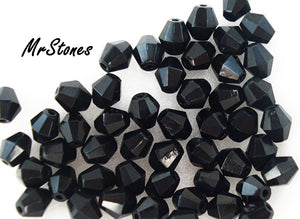 6.3x5.5mm (BEAD) Jet Black Bicone Opaque Glass Bead