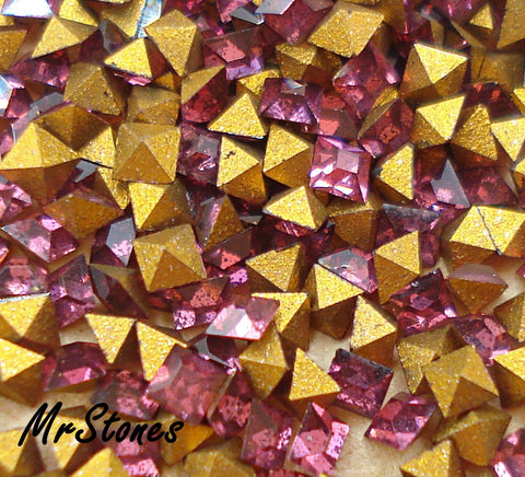 1.5mm (4400) Czech Rose Dark Pink Square Shape