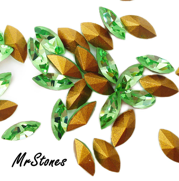 5x2.5mm (4200) Peridot Green Marquise Navette Swarovski